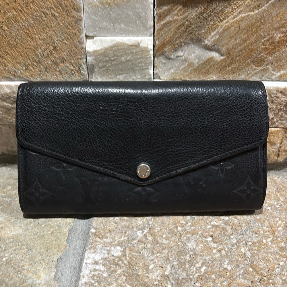 Louis Vuitton Black Leather Empreinte Monogram Wallet